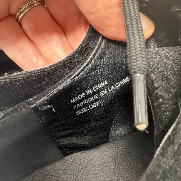 Urban Outfitters Black Velvet Lace-Up Chunky Platform Heels 90s Y2K Style Size 7 - Picture 6 of 14